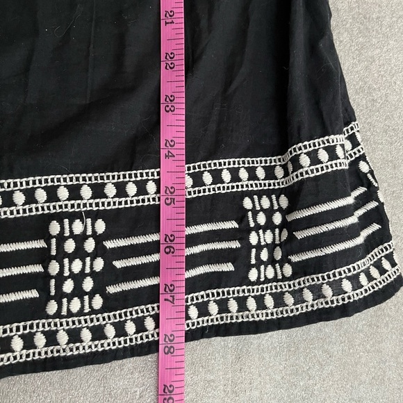 [L]Banana Republic WMN Linen Blend Tunic Blouse Black / White Embroidery NWOT - Picture 6 of 10